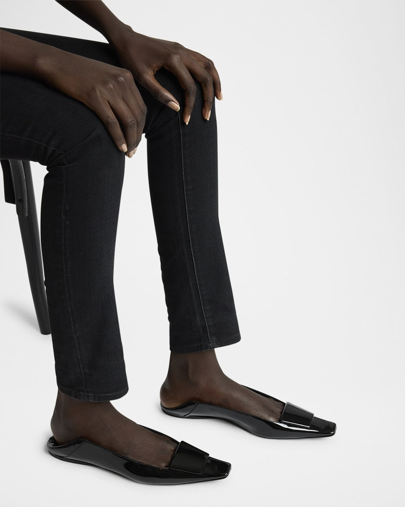SAINT LAURENT Poppy Patent Buckle Foldable Ballerina Flats outlook