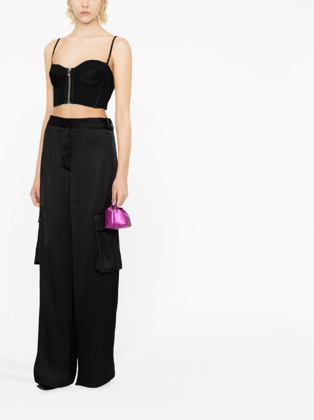 wide-leg cargo trousers - 2