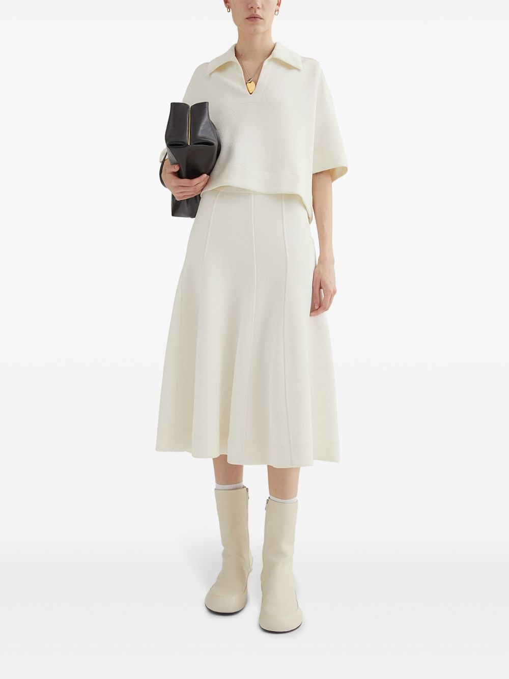 panelled flared midi skirt - 2