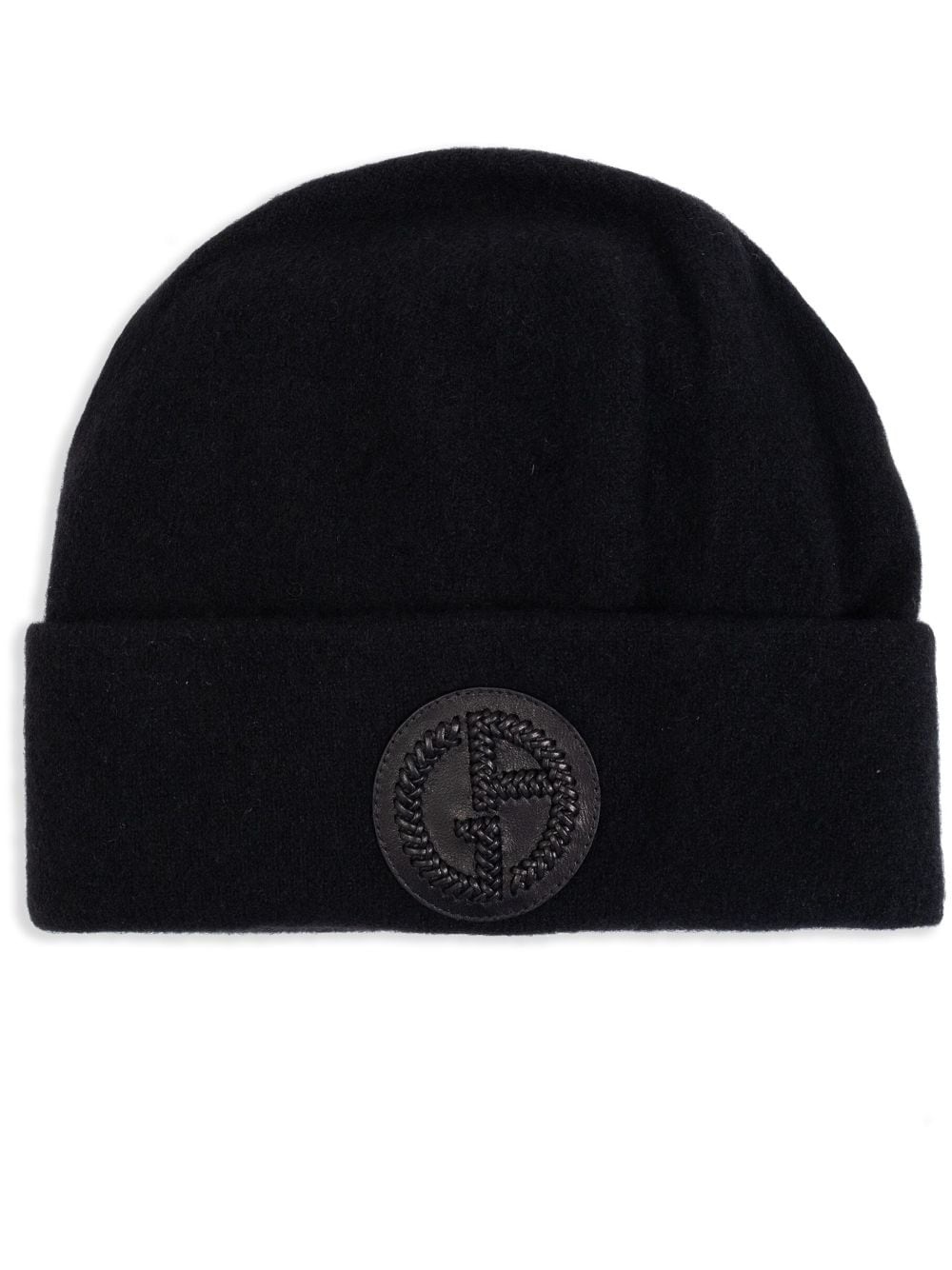 logo-patch cashmere-knit beanie - 1