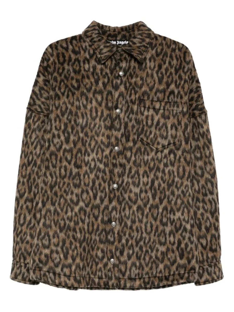 Palm Angels "Classic Logo Animalier" Overshirt Clothing - 1