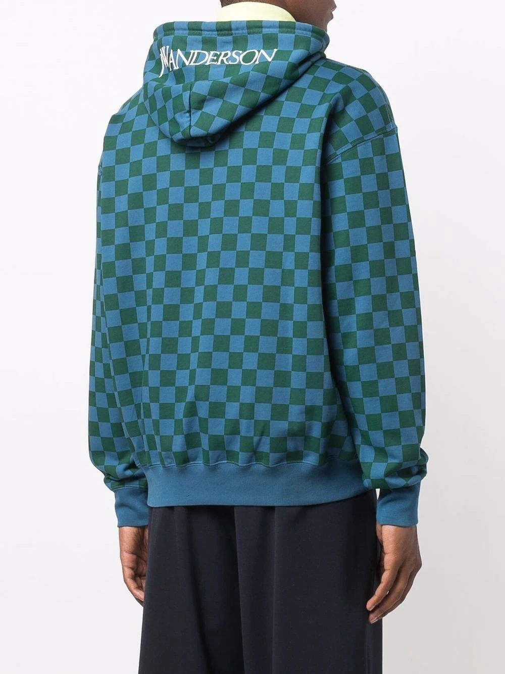 checkerboard print hoodie - 4