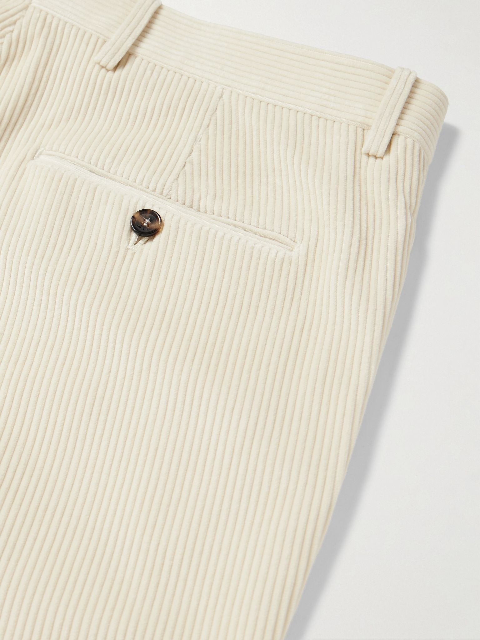 Jarno Straight-Leg Cotton-Corduroy Trousers Cream - 5