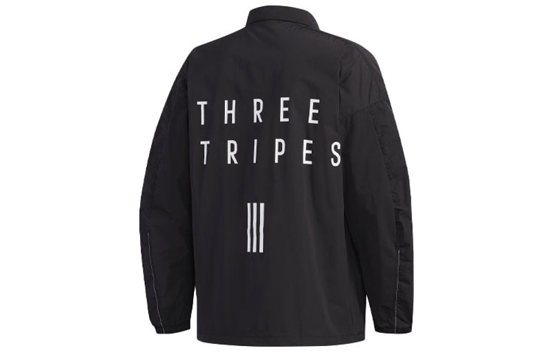adidas adidas M S2s Coach Jk Back Printing Sports Stand Collar Jacket Black ED1928 outlook