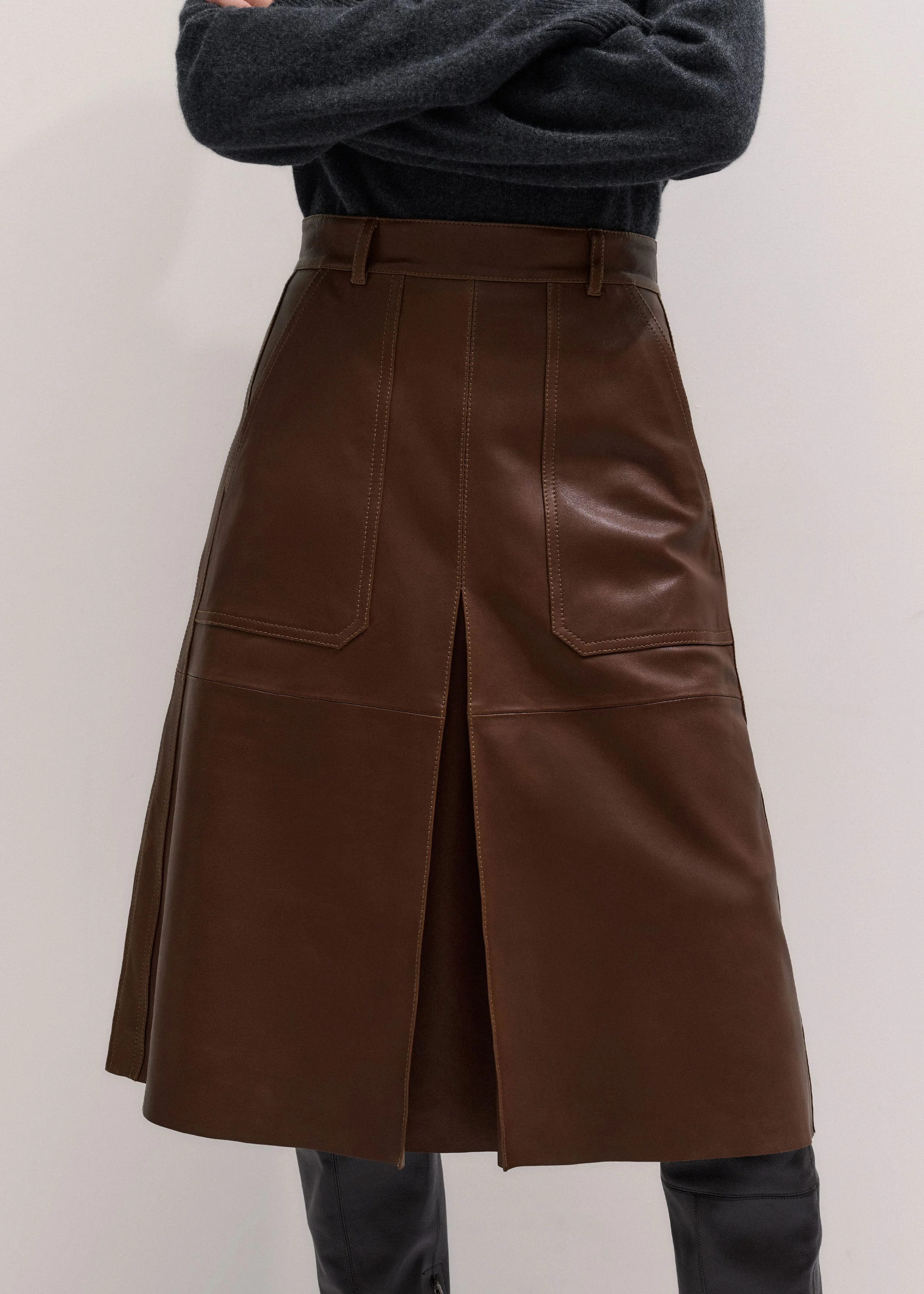 Luxe Pleat Midi Skirt - 1