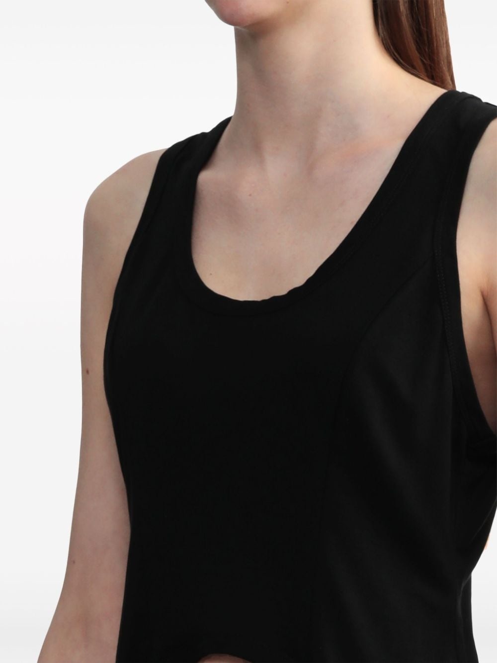 bow and ribbon-detail cotton vest - 4
