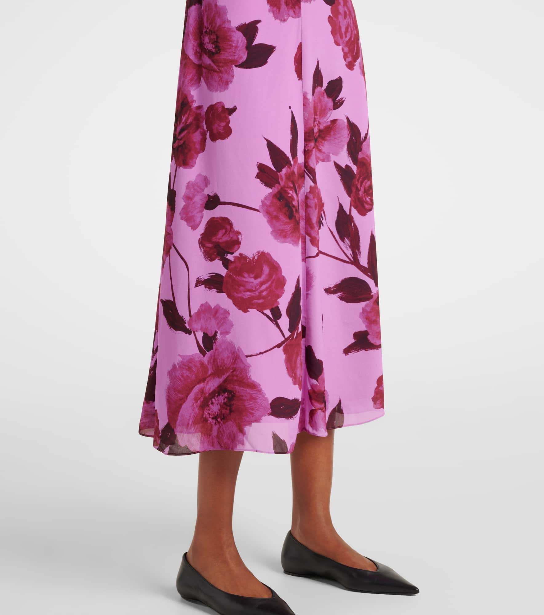 Floral crêpe midi dress - 5