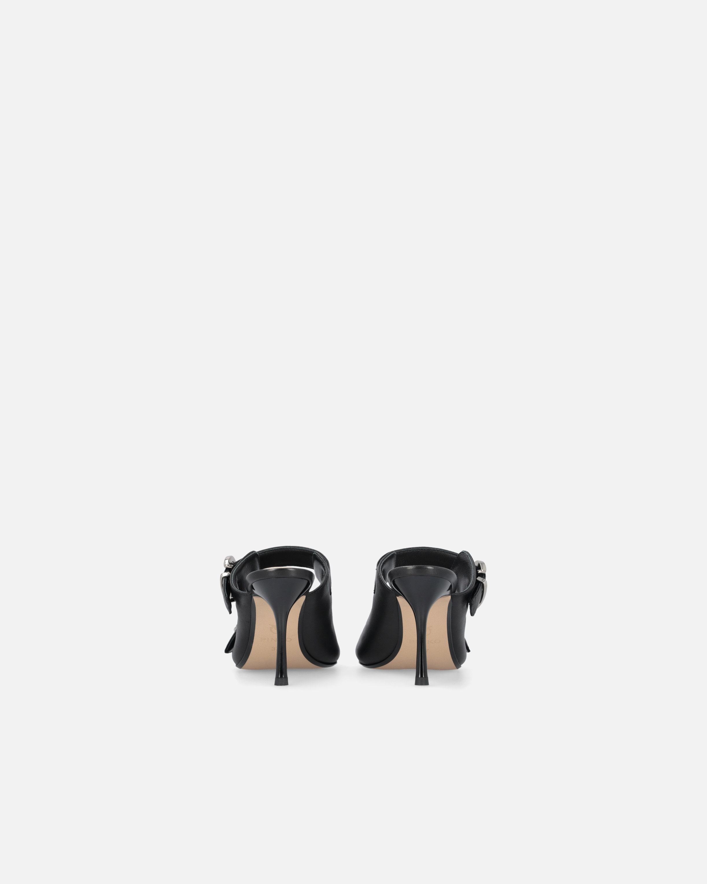 NAPPA LEATHER SANDALS WITH STRAPS AND HEEL - 8