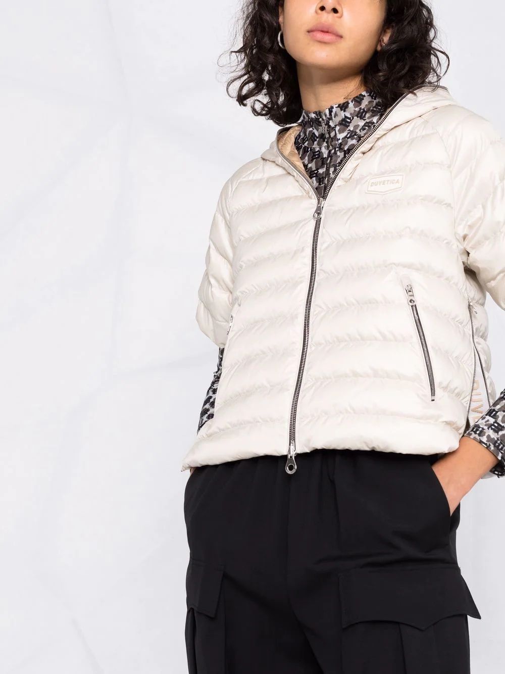 three-quarter sleeve puffer jacket - 5