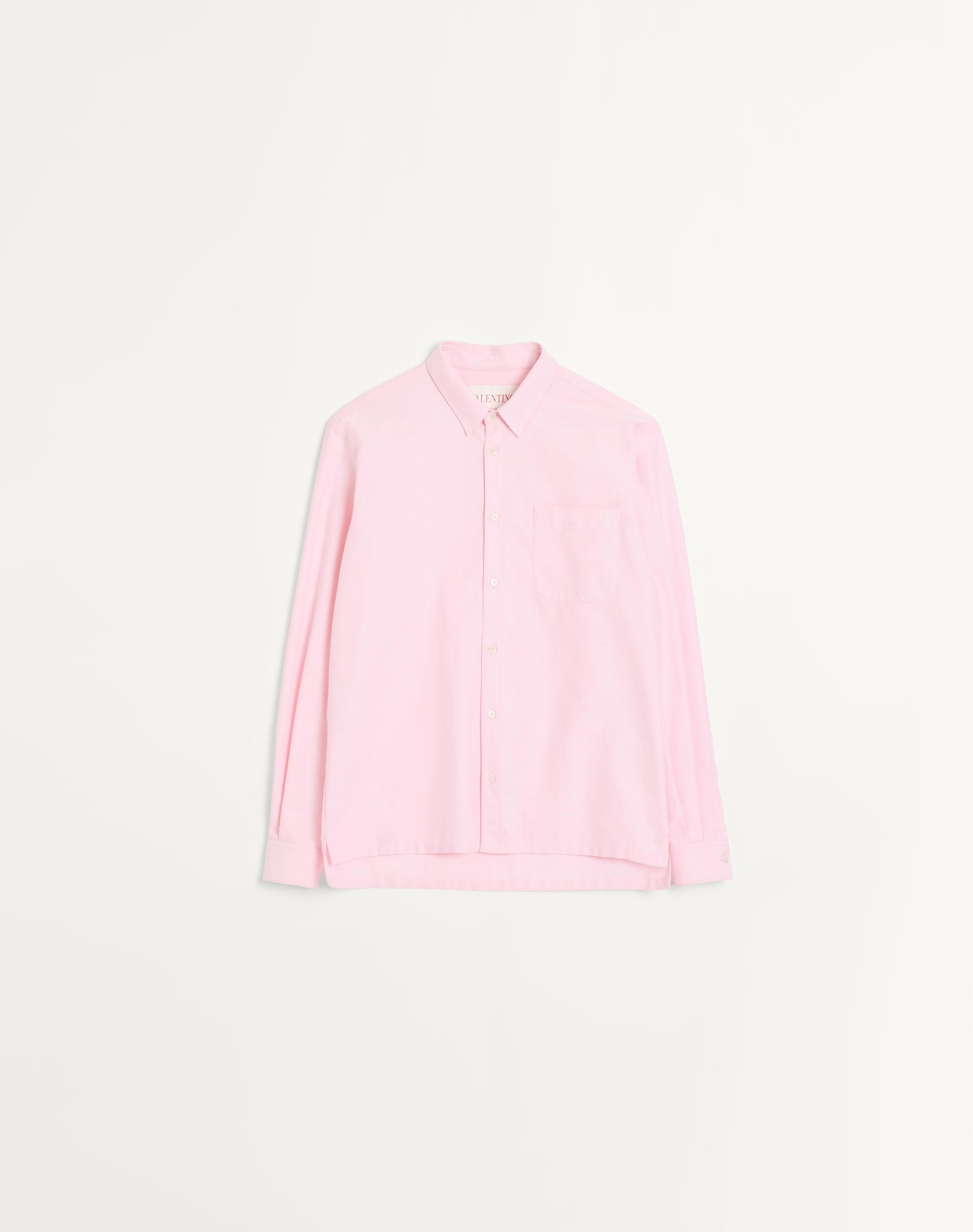 VALENTINO COTTON SHIRT WITH EMBROIDERED VLOGO - 1