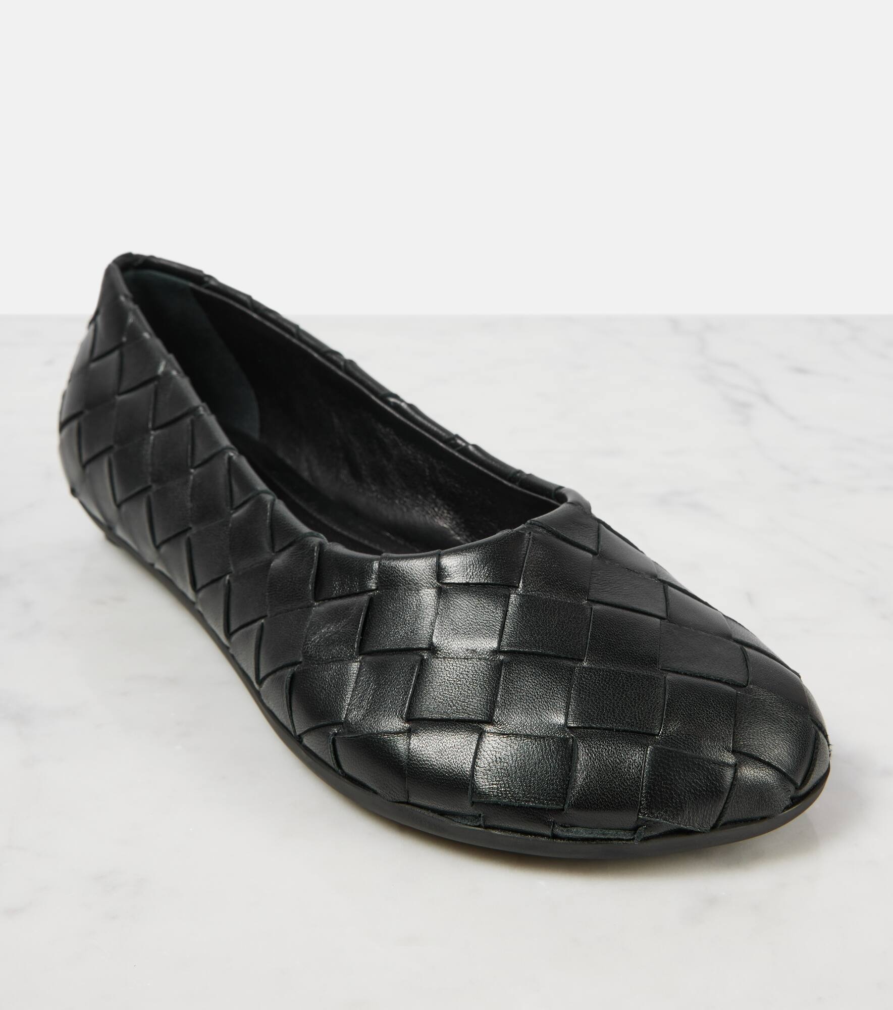 Intrecciato leather ballet flats - 5