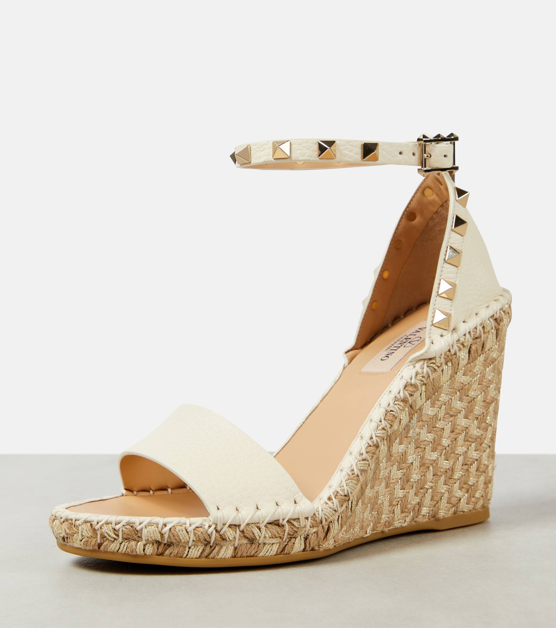 Rockstud 105 leather espadrille wedges - 6