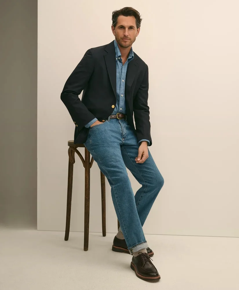 Straight Fit Denim Jeans - 1