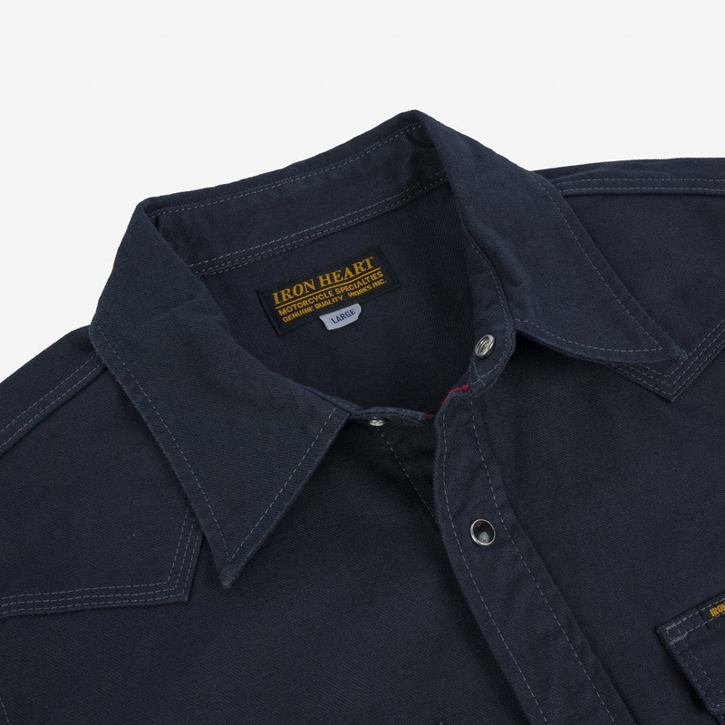 IHSH-381-BLK 9oz Military Serge CPO Shirt Black 4