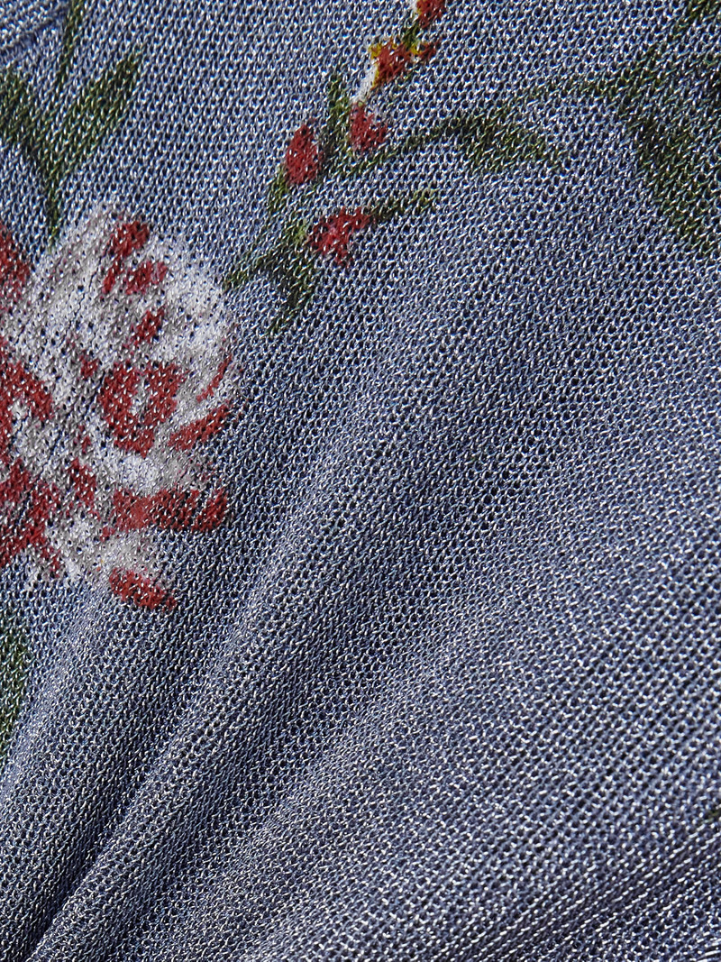 Metallic Floral-print Knitted Cardigan 4
