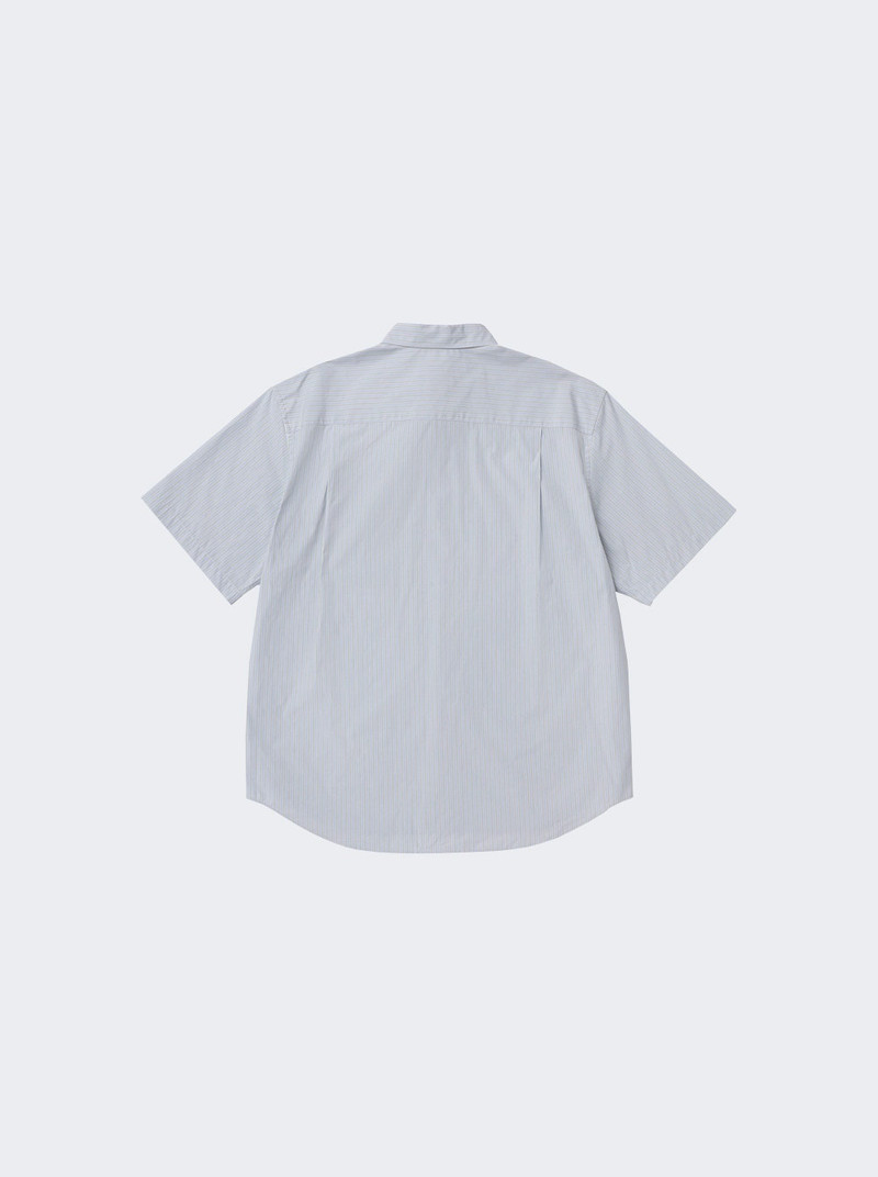 vowels Short Sleeve Striped Button Down Shirt Pistachio outlook