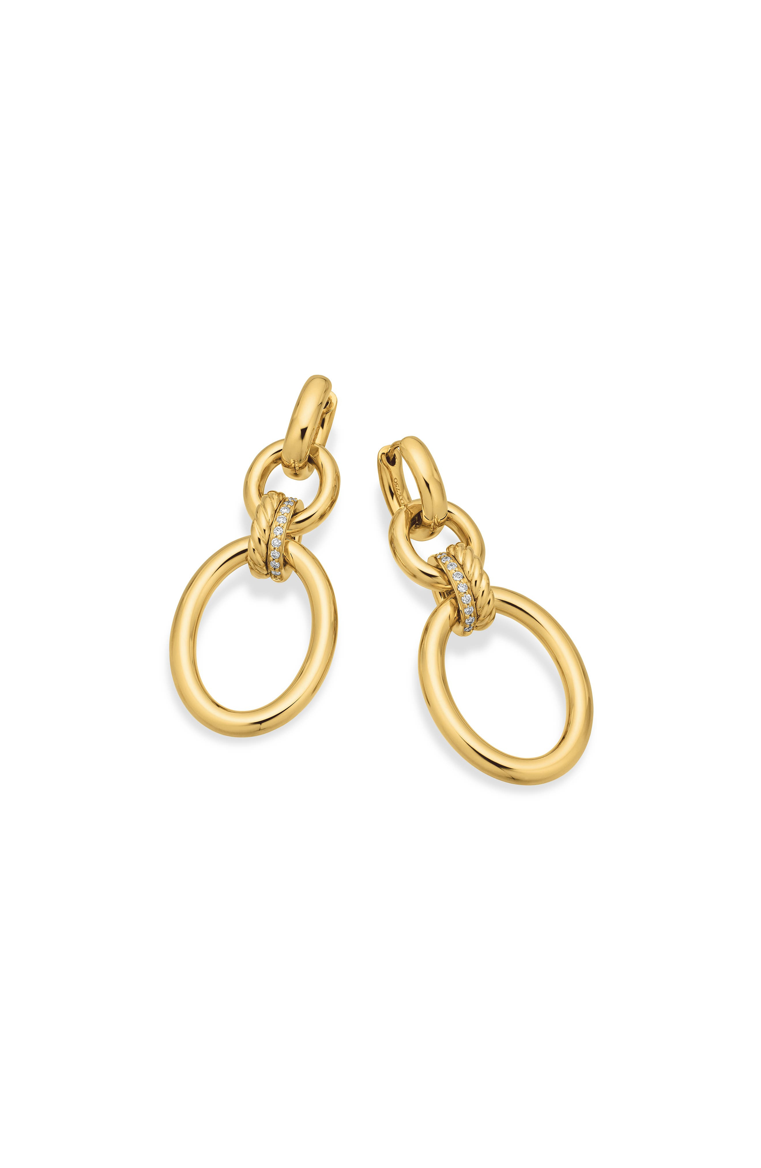 David Yurman Mercer™ Frontal Hoop Earrings in 18K Yellow Gold/Diamond at Nordstrom - 6