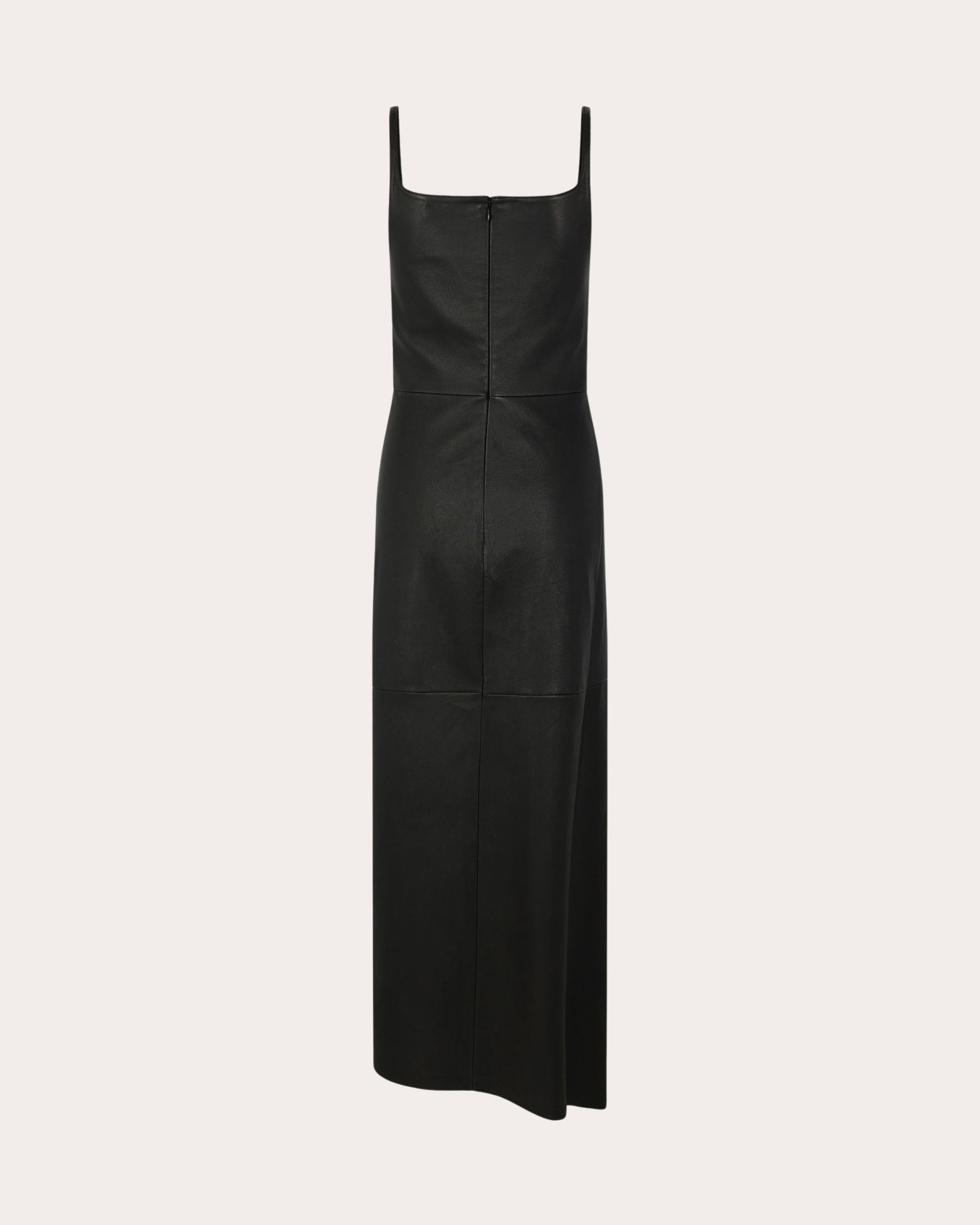 Leather Asymmetric Ruched Midi Dress - 2