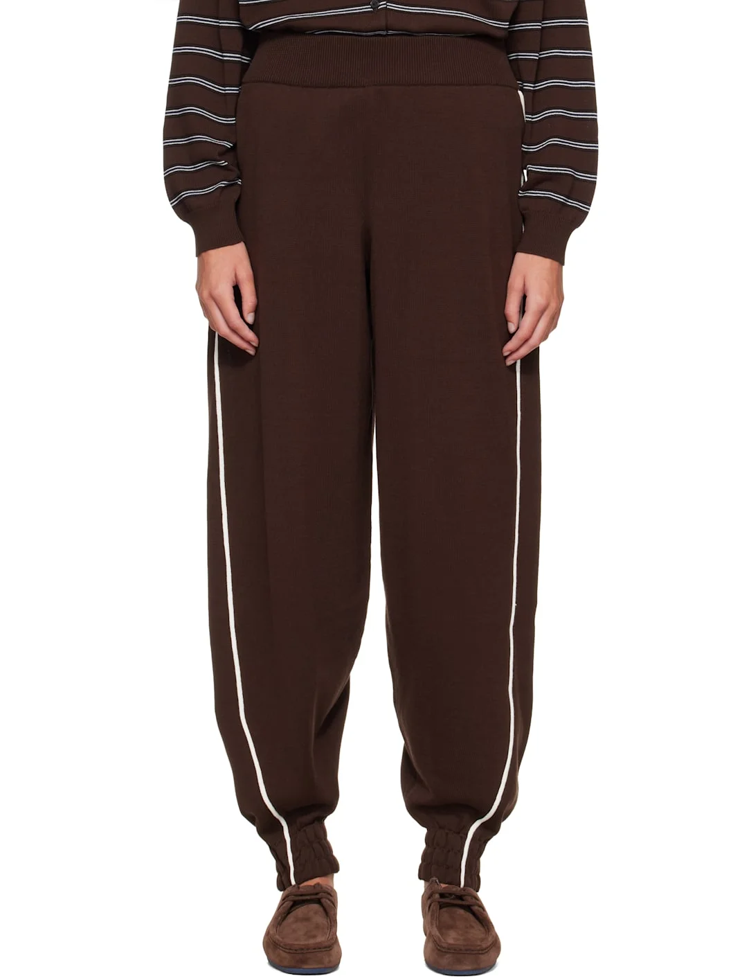 Brown Organic Cotton Sporty Lounge Pants - 1