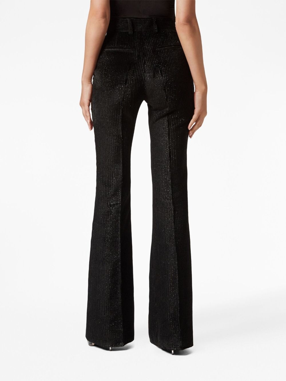 high-waisted corduroy flared trousers - 3