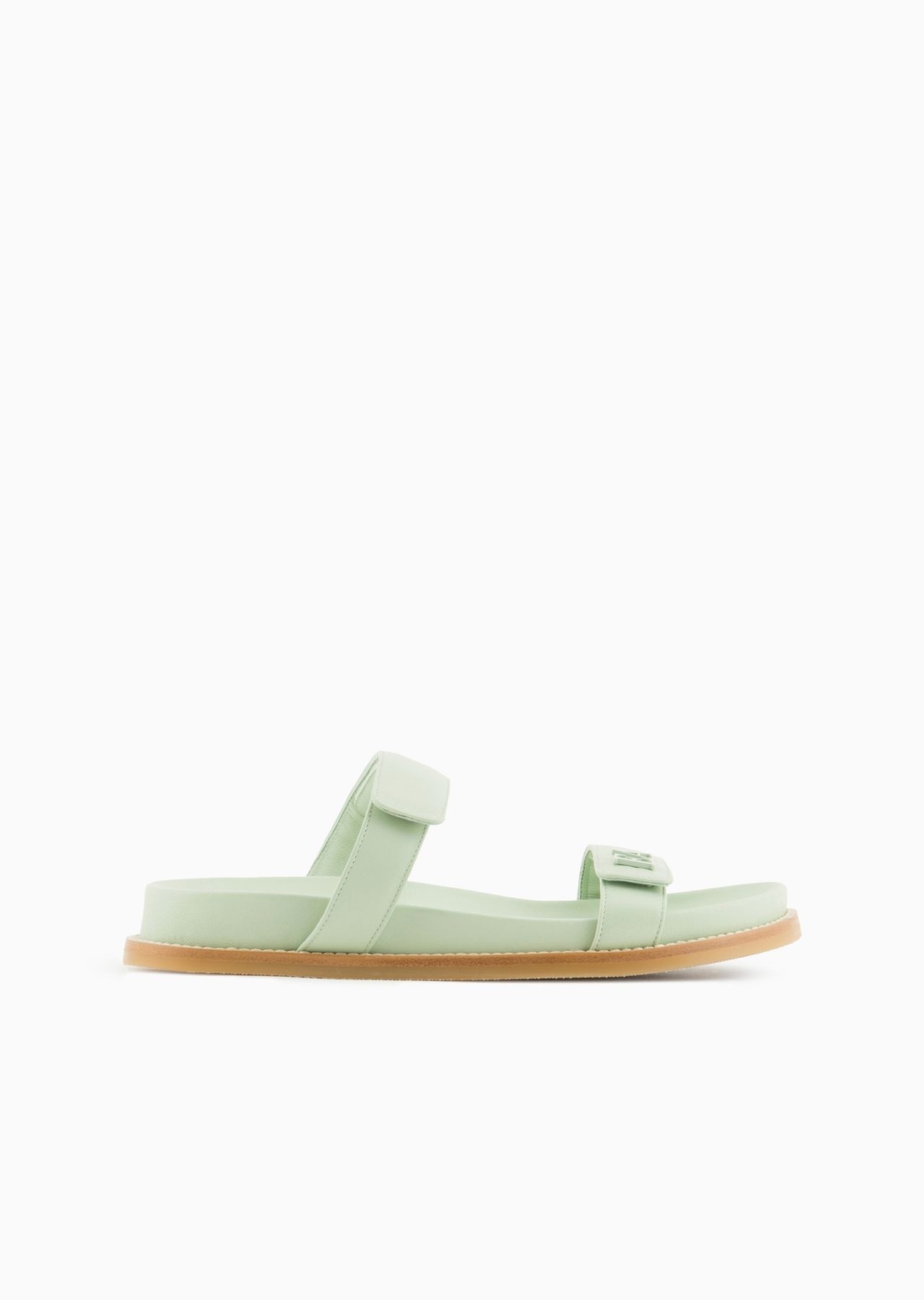 Double-band sandals in nappa leather with EA logo - 1