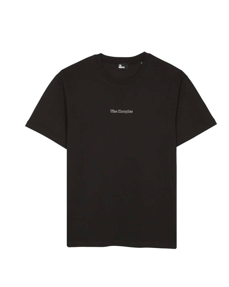 T-SHIRT WITH BLACK CUT-OUT LOGO - 1