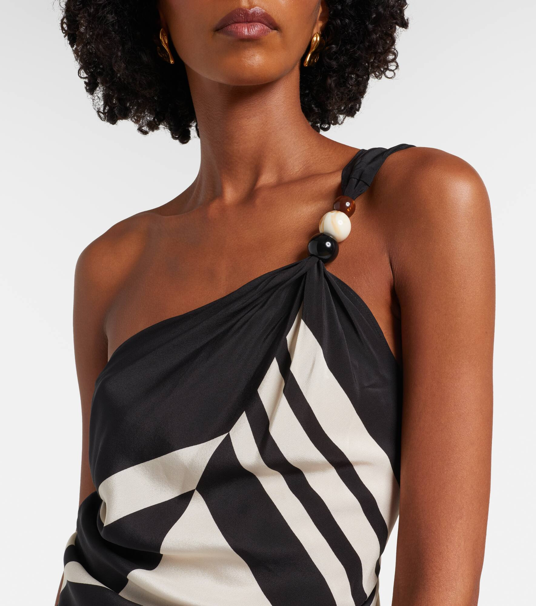 Pietra printed silk crêpe wrap top - 4