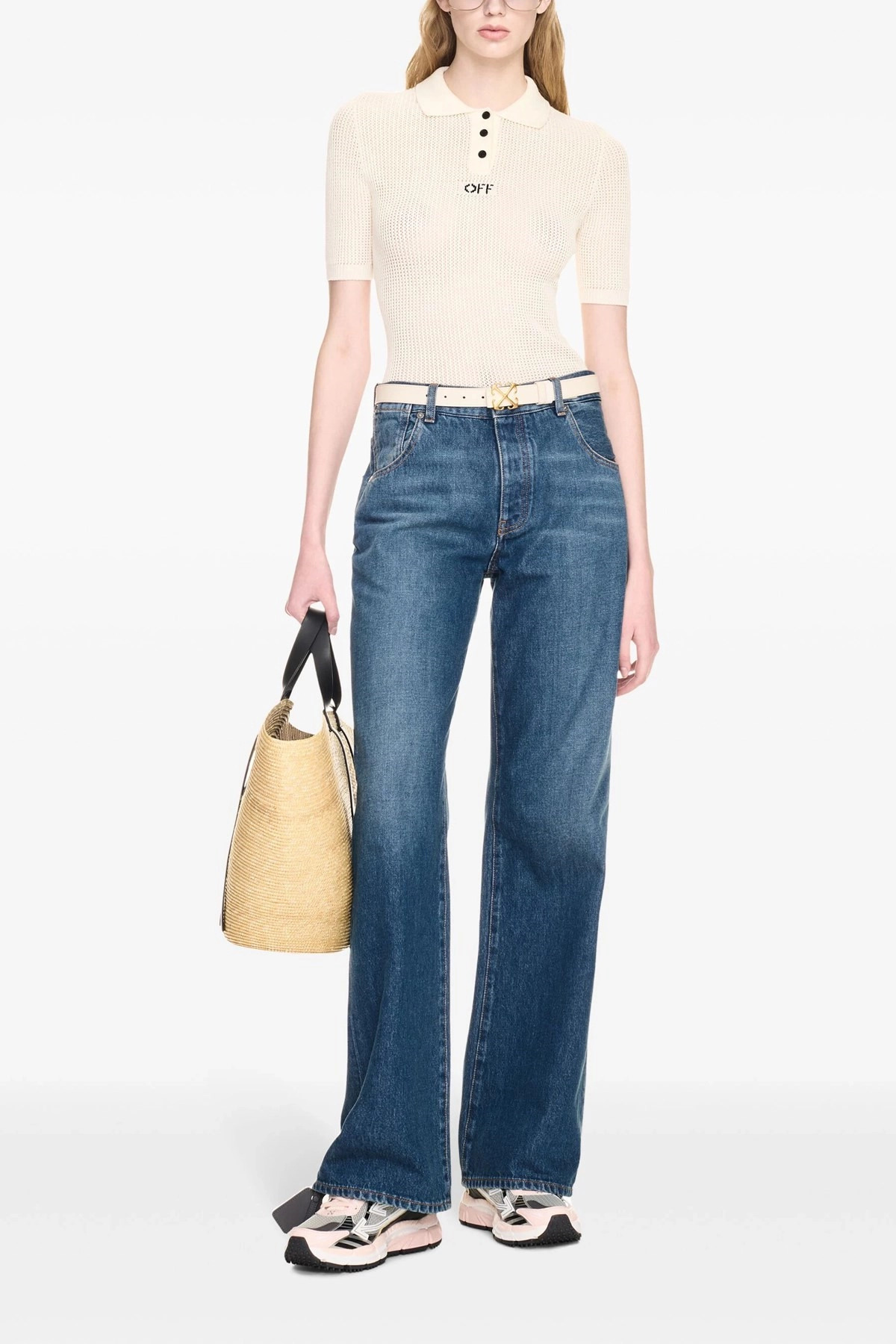 Logo embroidery jeans - 6