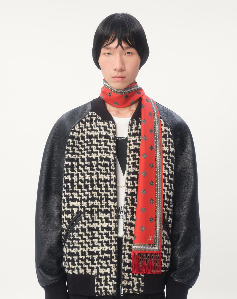 Valentino CHAMBER SILK BANDEAU SCARF WITH FRINGE outlook