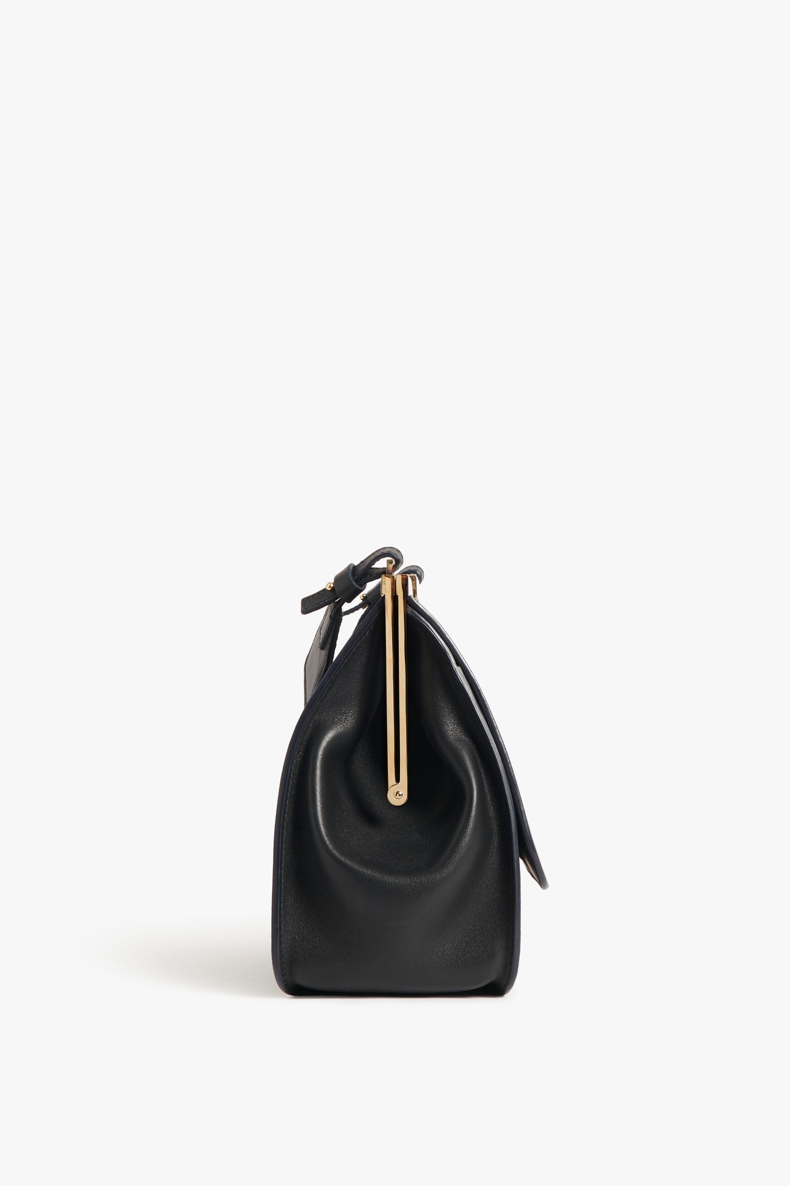 Frame Satchel Bag In Black Leather - 3