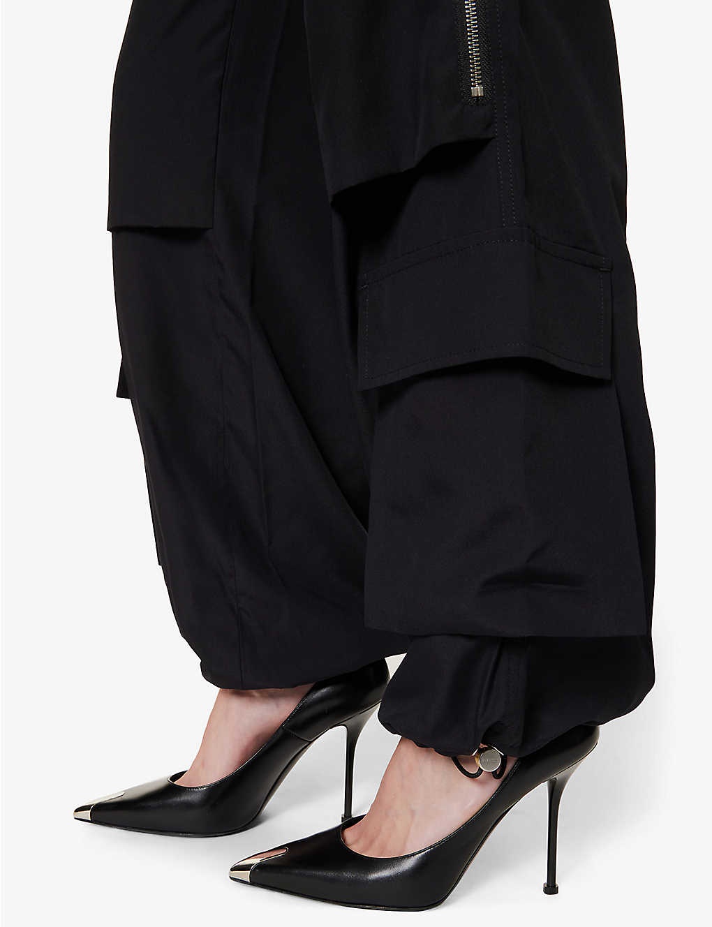 Pocket-embellished straight-leg mid-rise recycled-polyester trousers - 5