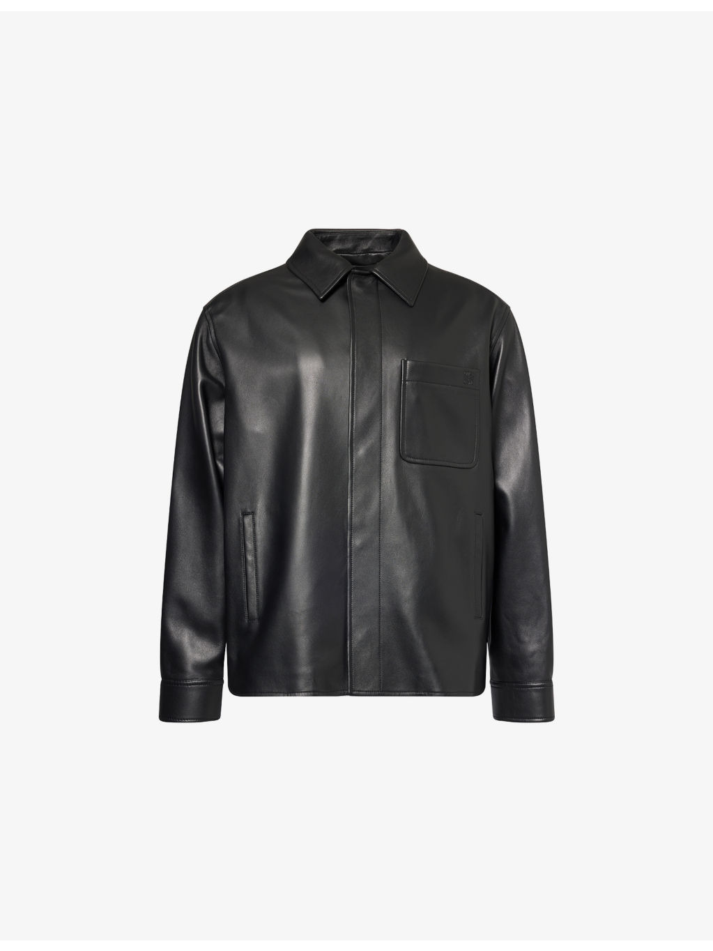 Relaxed-Fit Monogram Leather Overshirt - 1
