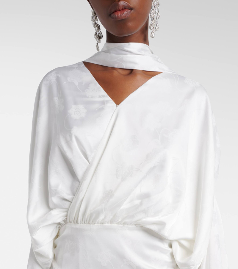 Bridal scarf-detail satin minidress 4