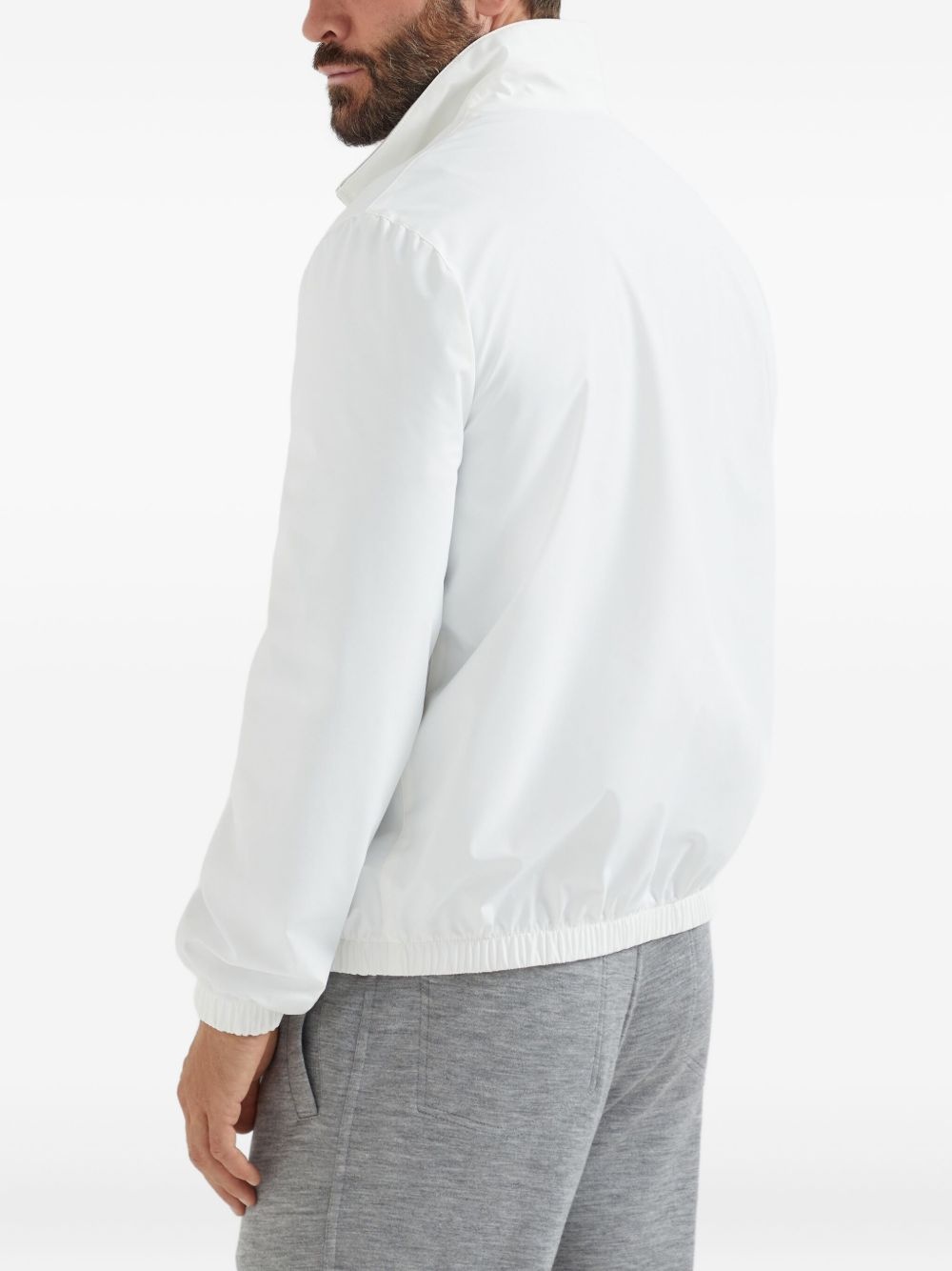 logo-embroidered zip-up jacket - 4