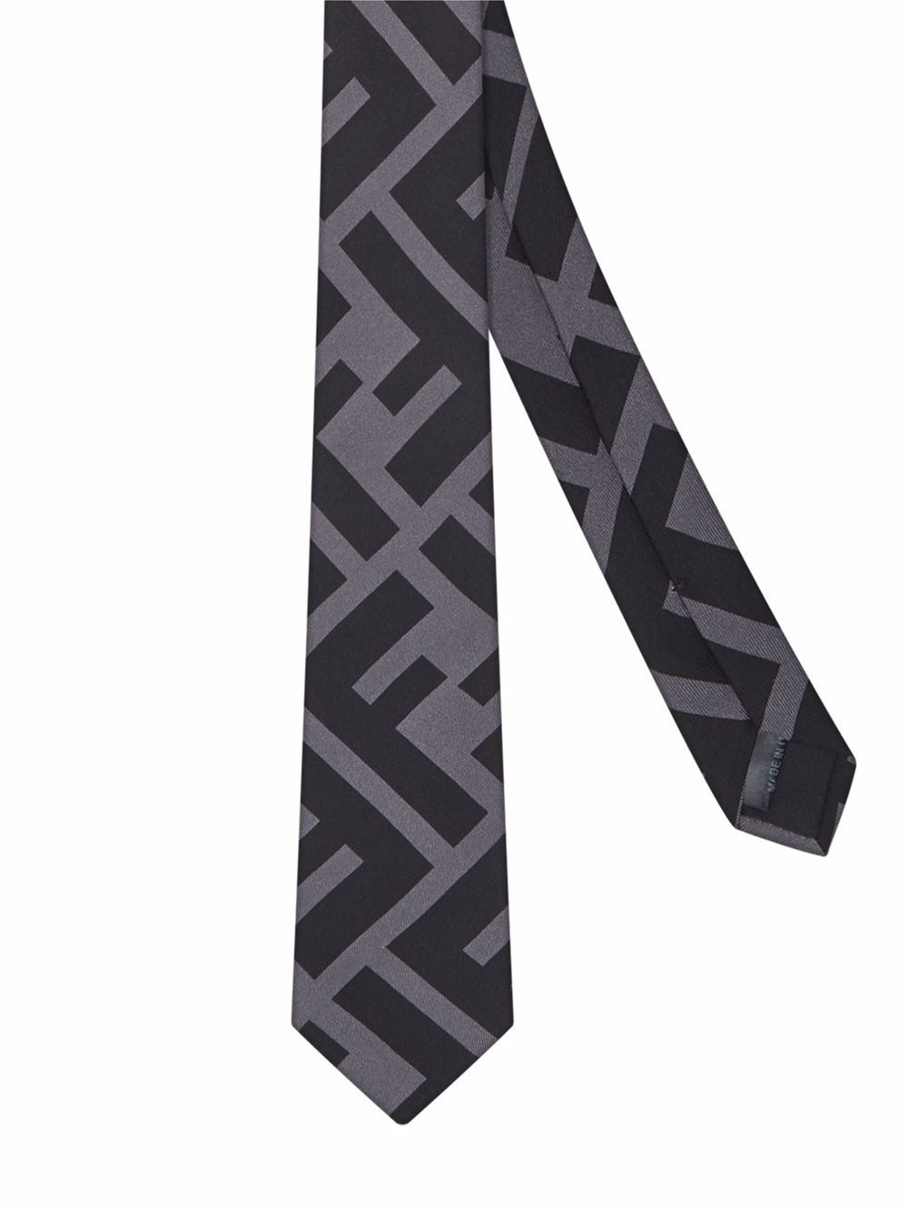 logo-print silk tie - 2