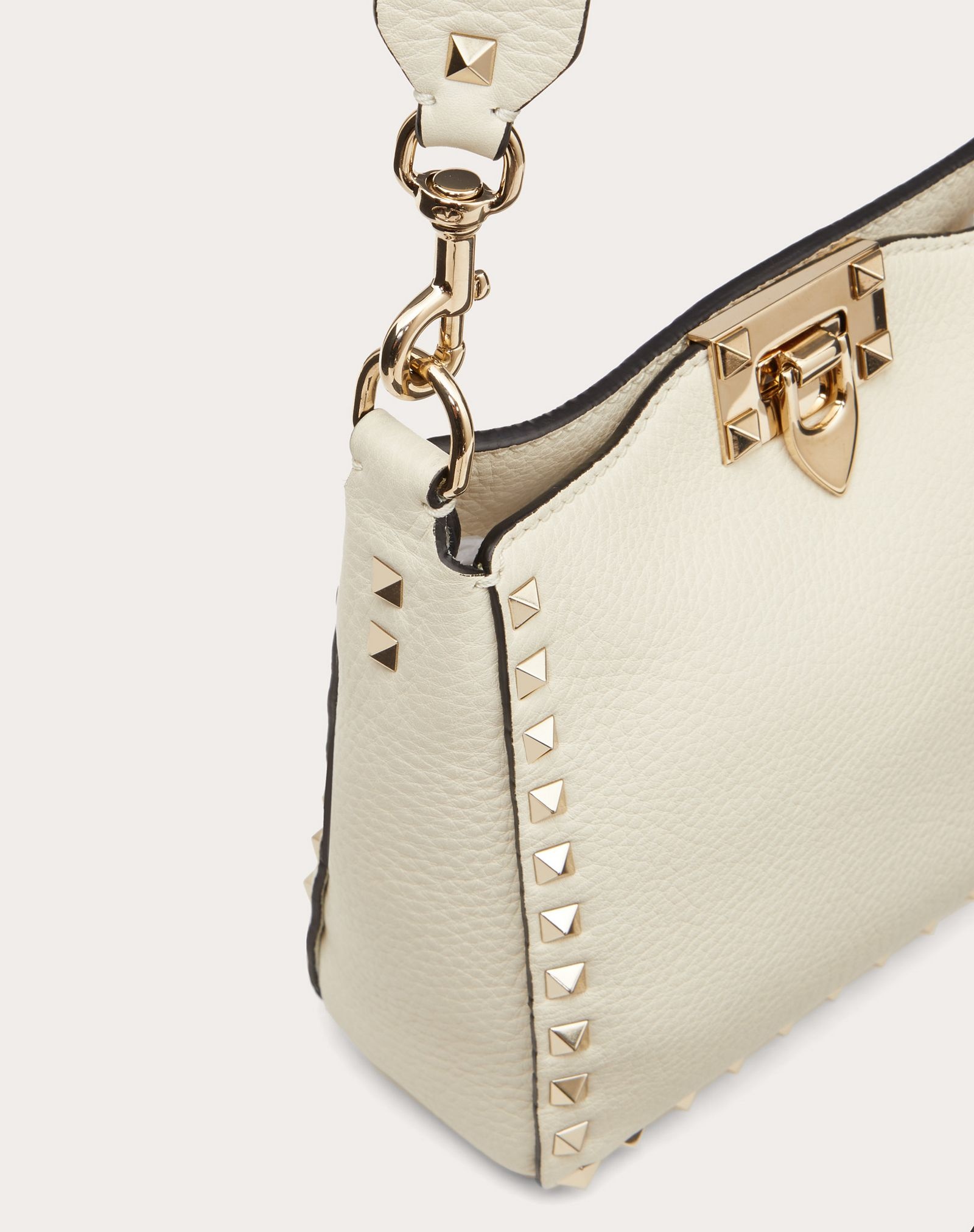 Mini Rockstud Grainy Calfskin Hobo Bag - 5