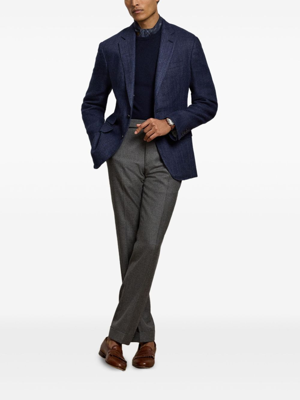 herringbone blazer - 2