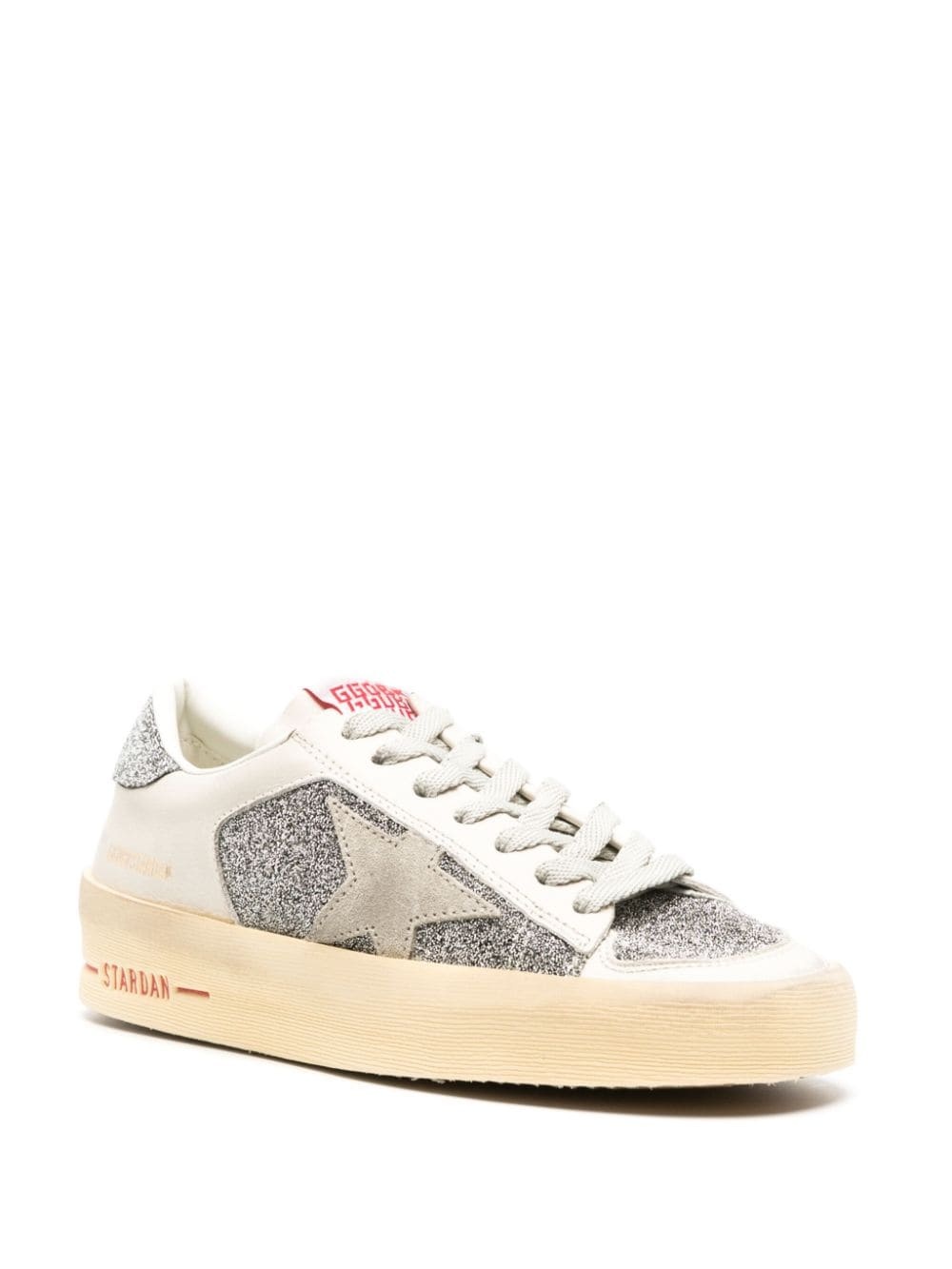 Stardan crystal-embellished leather sneakers - 2