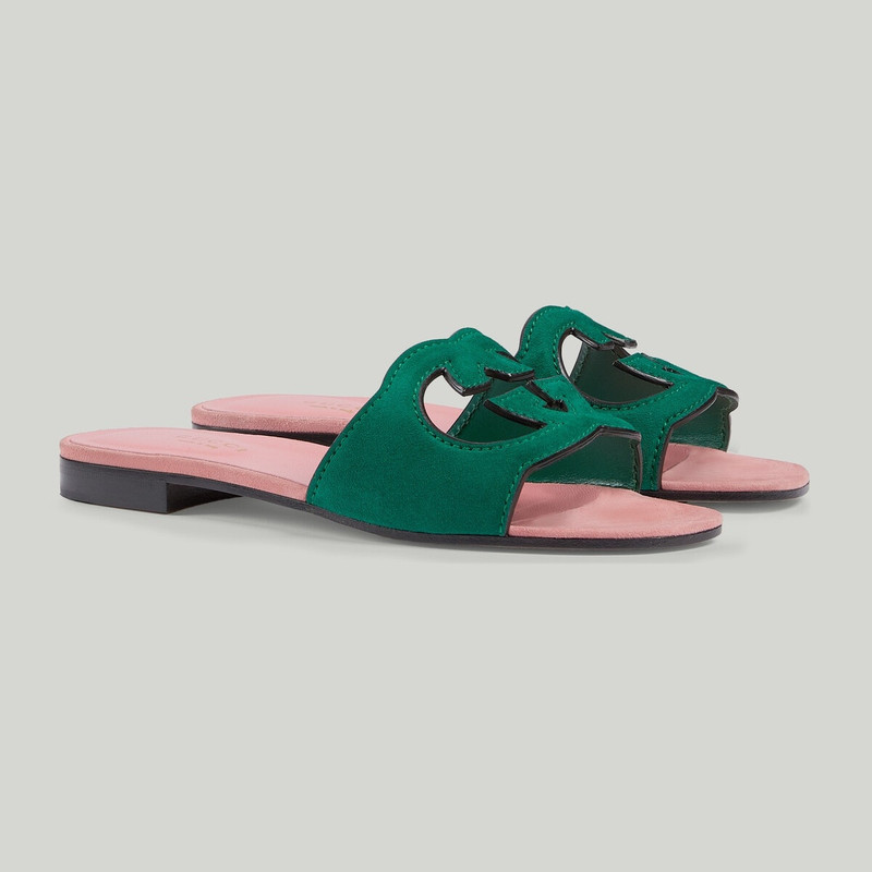 Women's Interlocking G cut-out slide sandal 2
