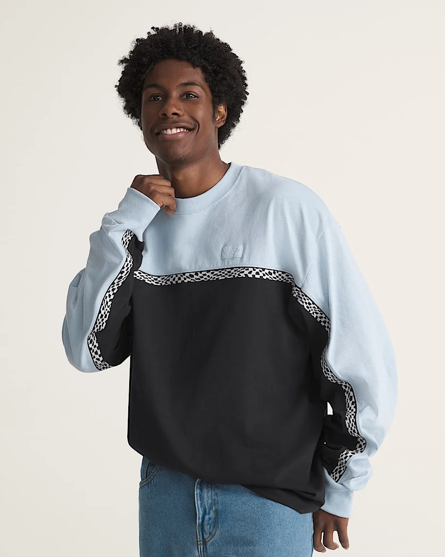 Blocked Checkerboard Long Sleeve Knit - 1