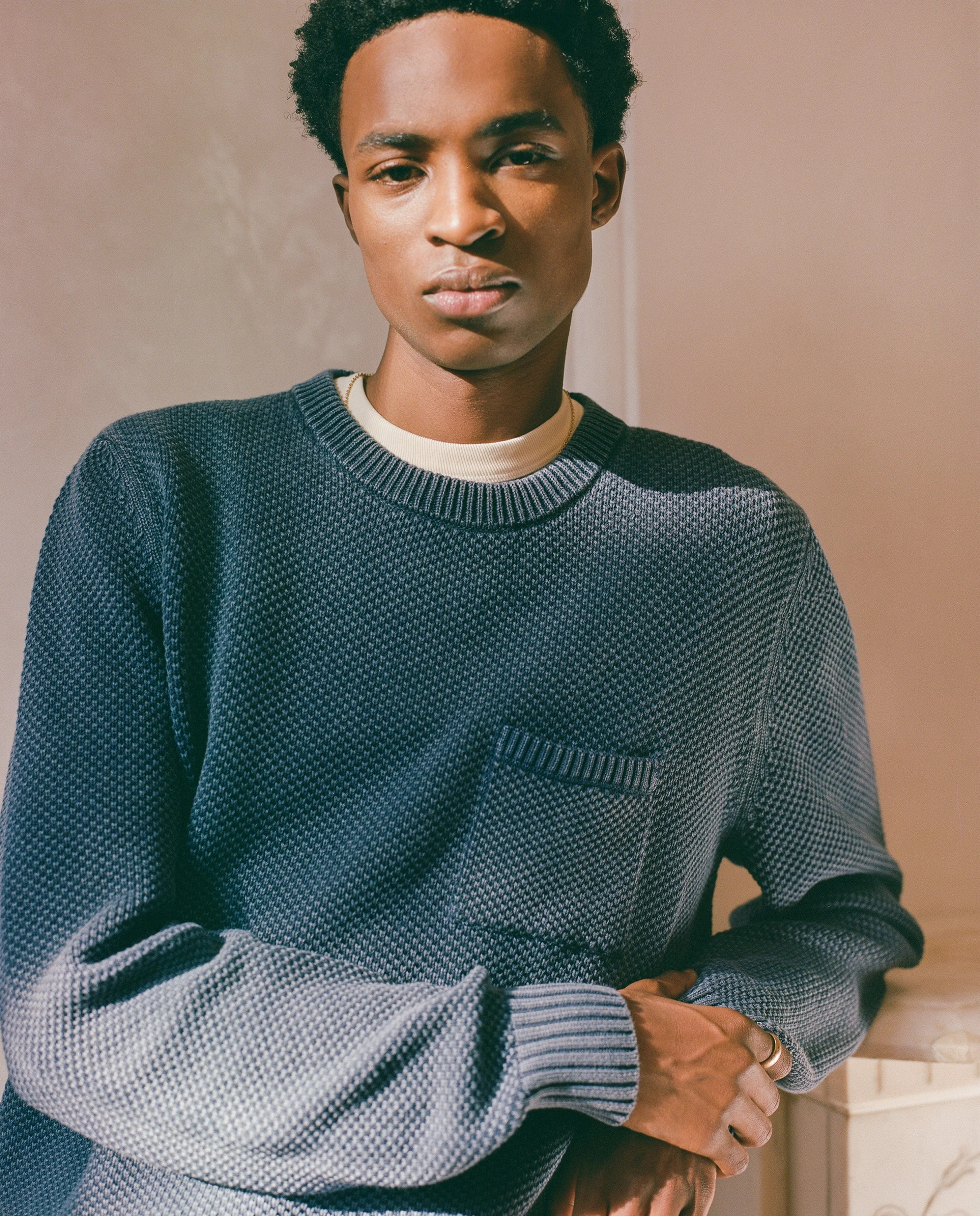 POCKET CREWNECK - NAVY - 1