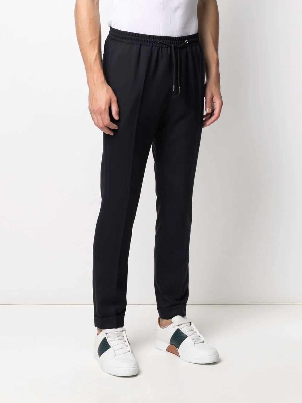 drawstring tapered leg trousers - 3