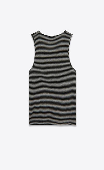 SAINT LAURENT striped monogram tank top in jersey outlook