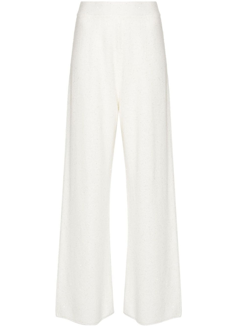 sequin-embellished knitted trousers 1