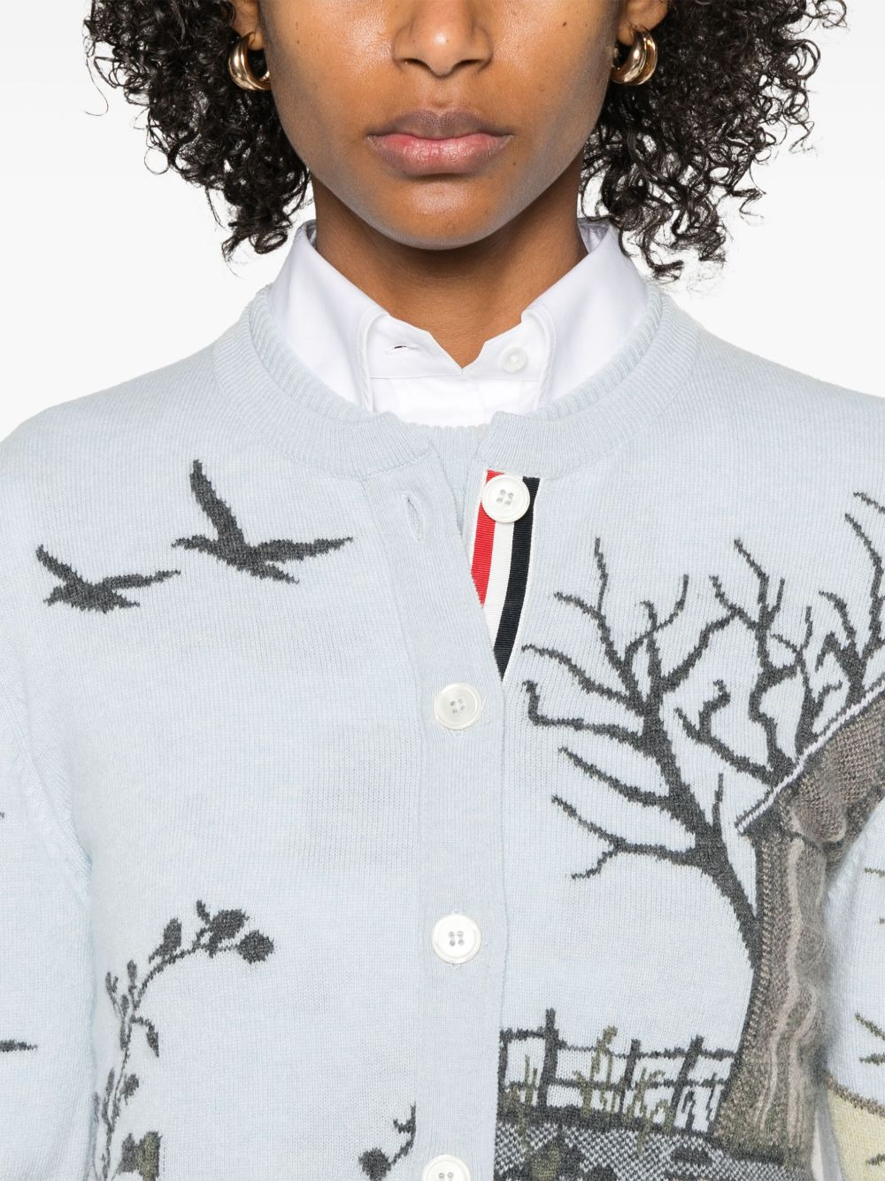 Seasonal Scenic-intarsia cashmere cardigan - 5