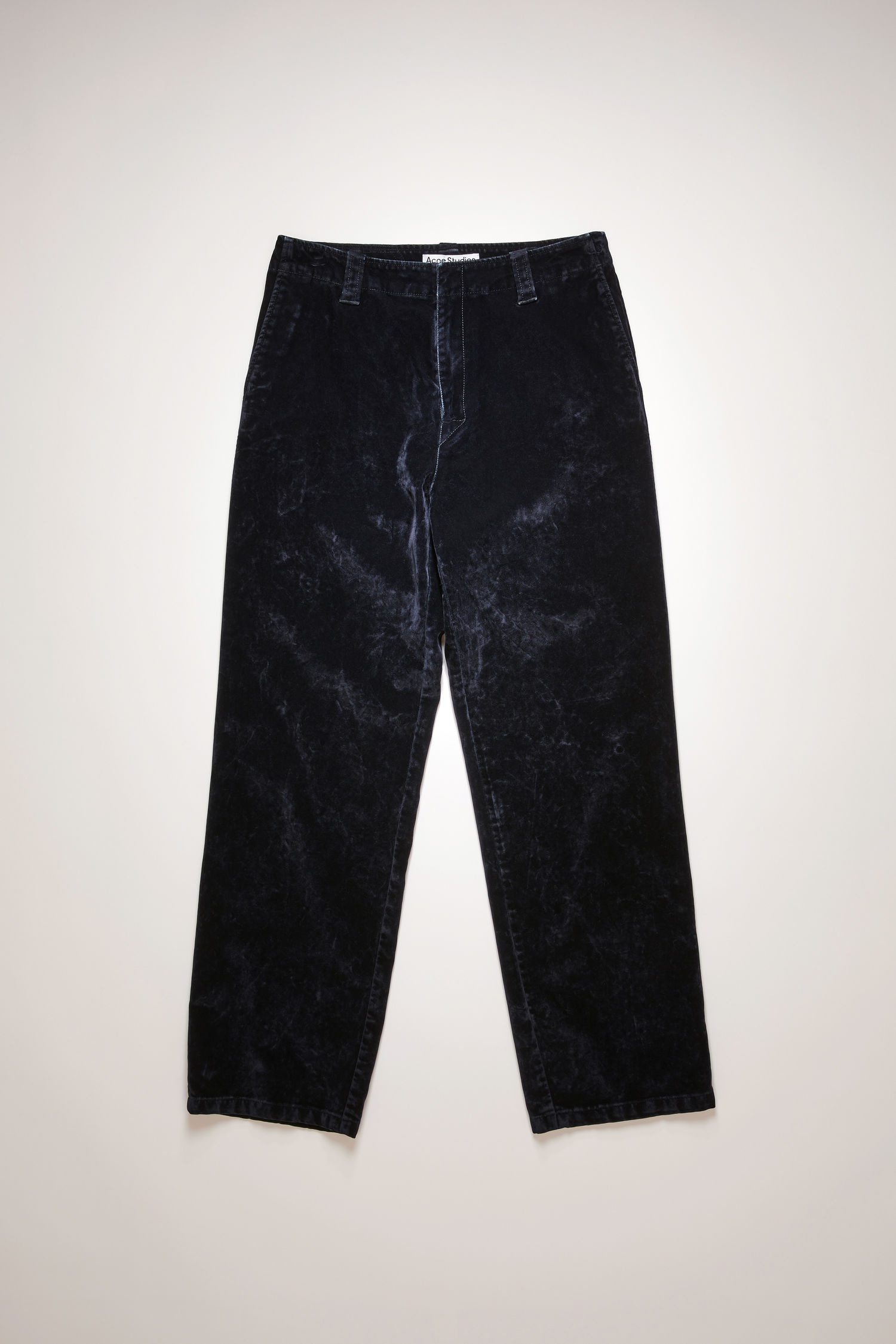 Flocked denim trousers navy blue - 5