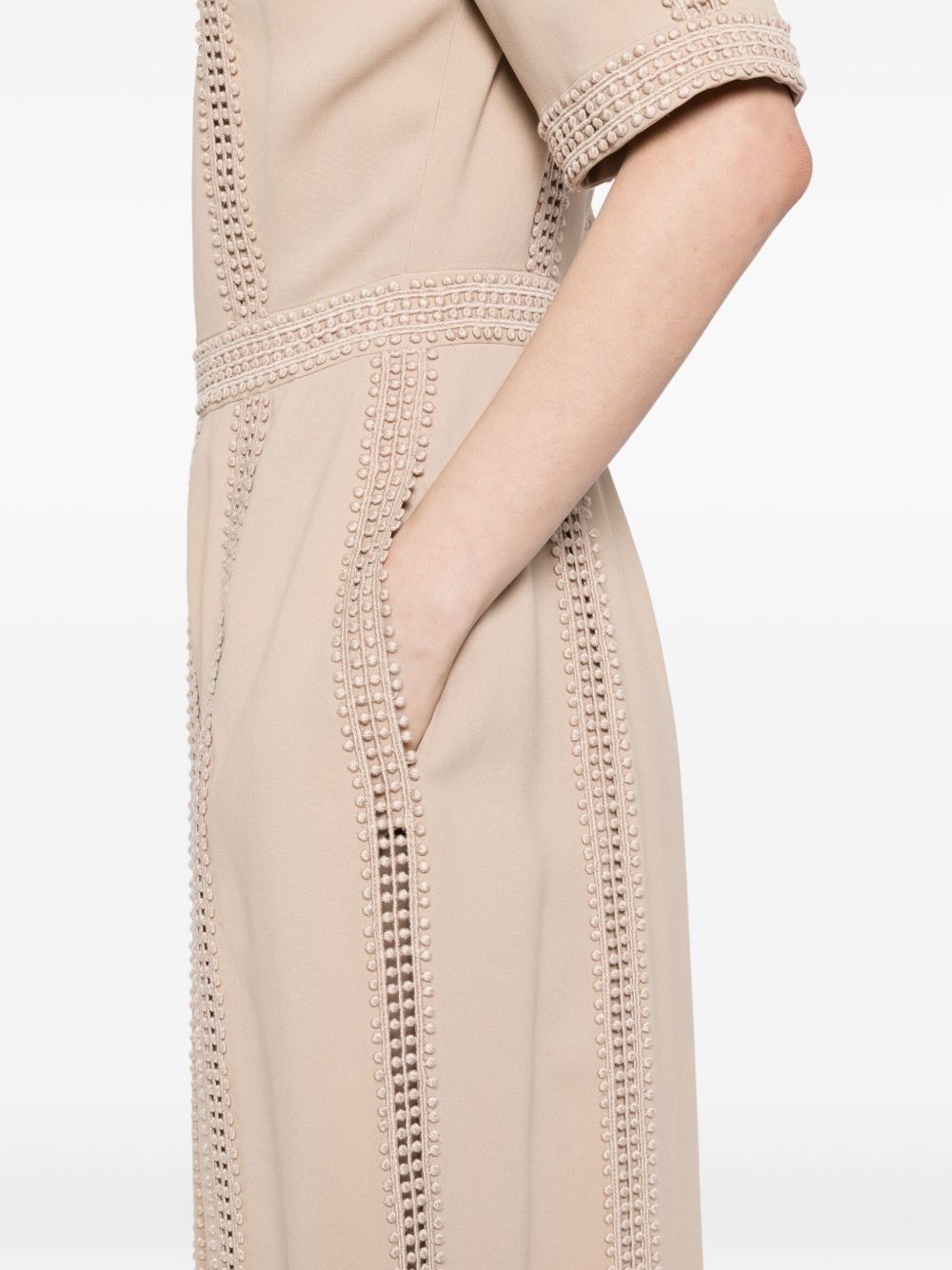 embellished-trim dress - 5