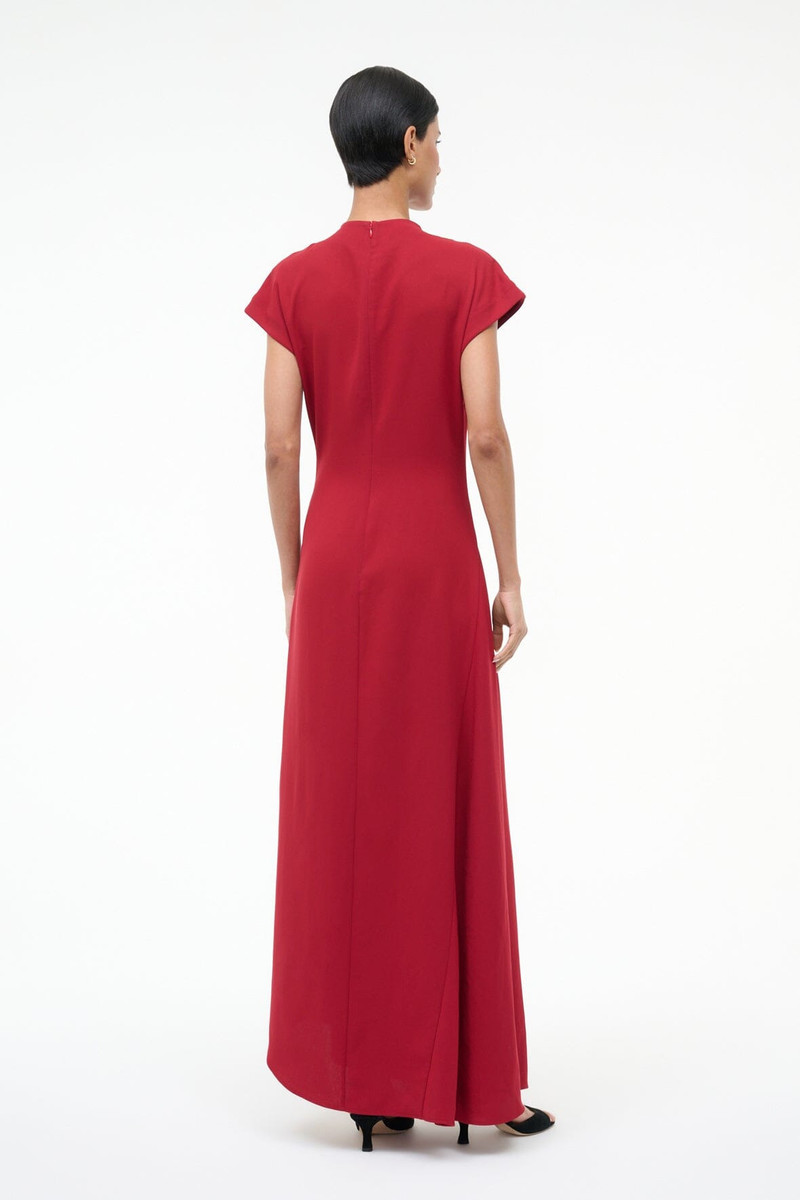 STAUD ZAYA DRESS POMEGRANATE 4