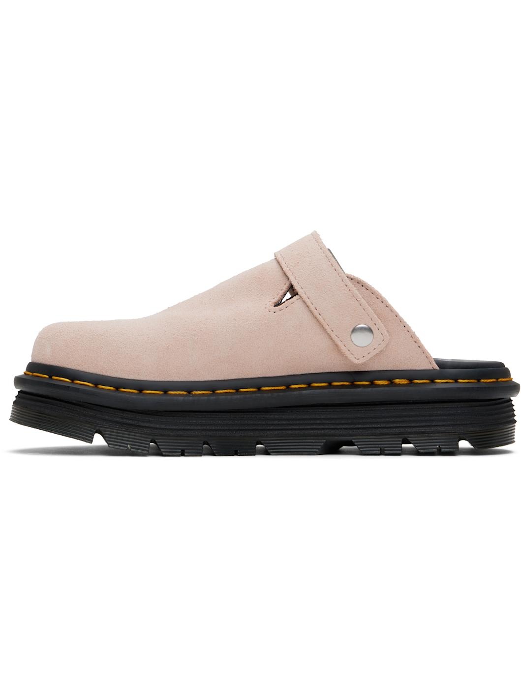 Pink ZebZag Suede Slingback Platform Loafers - 3