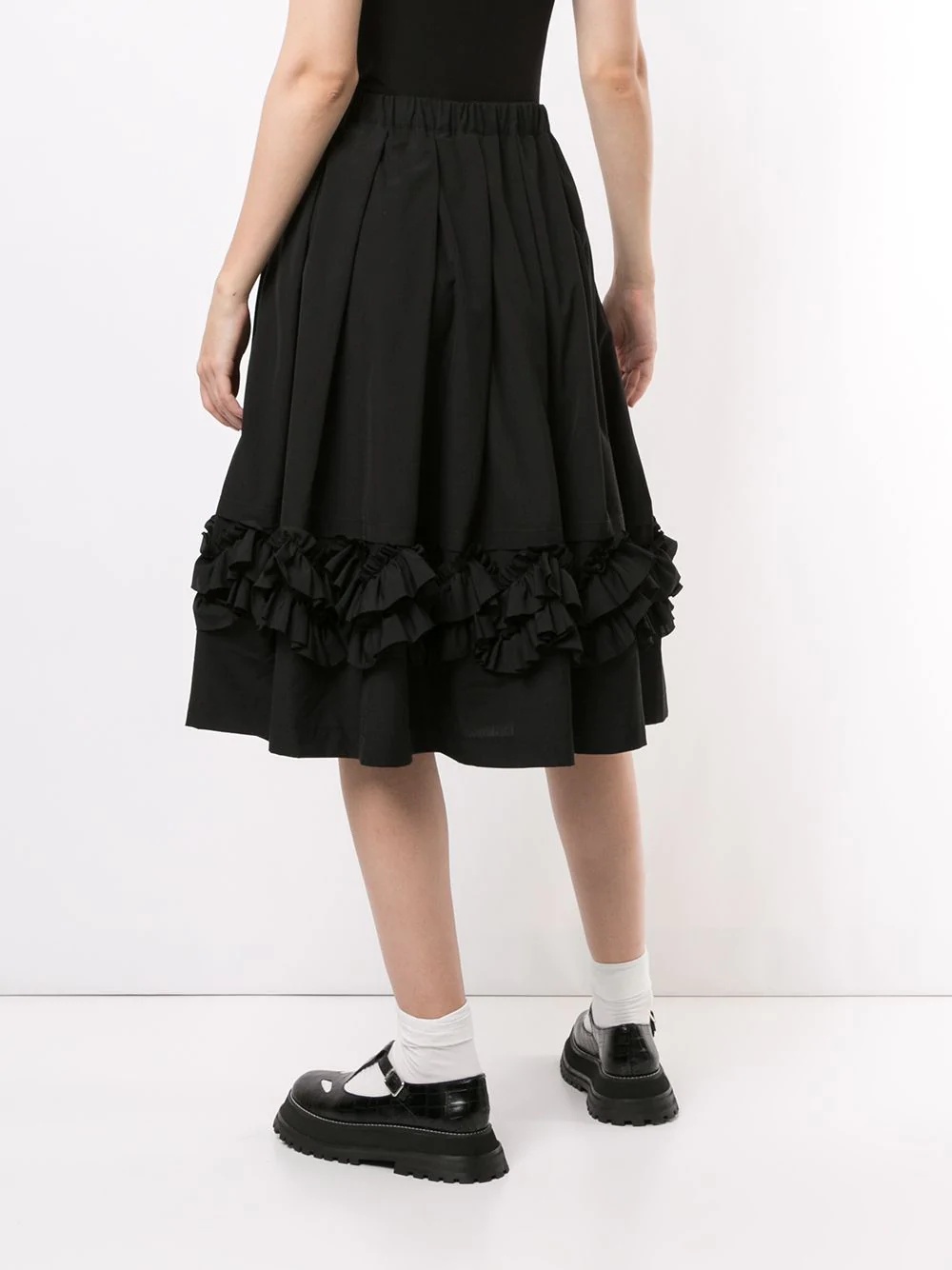 ruffle flared midi skirt - 4